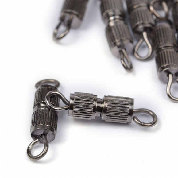 Замок винтовой MAGIC 4 HOBBY для бус  арт.MH.11192-3 цв.черный никель 14х4мм уп.50шт