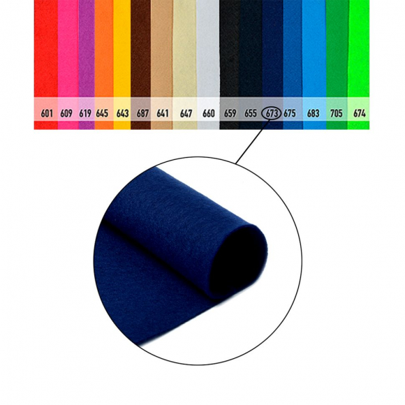 Фетр в рулоне мягкий Magic 4 Hobby 1мм 100см арт.FLT-S2 уп.5м цв.673 т.синий