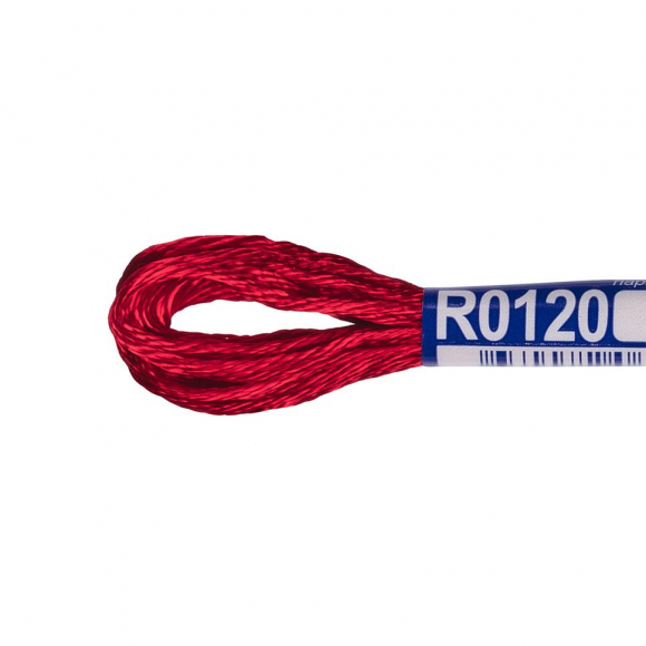 Нитки для вышивания Gamma мулине 100% вискоза 12 x 8 м цв.R0120 т.красный