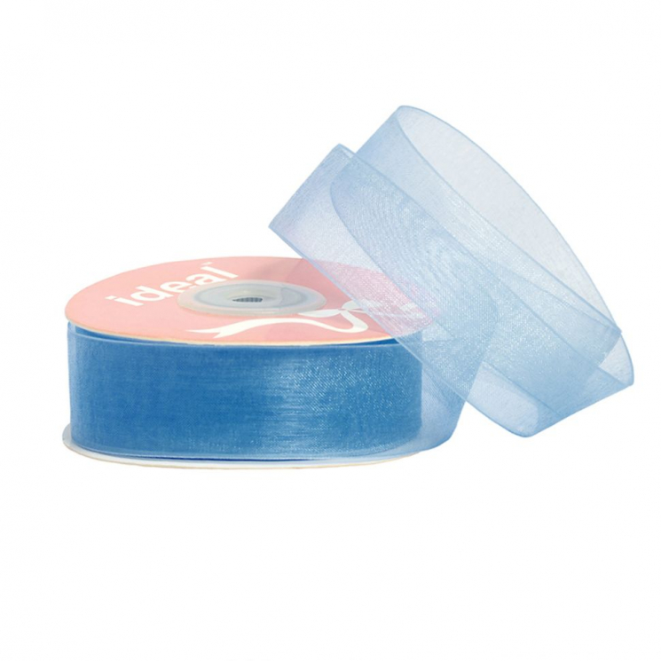 Лента капрон (органза) IDEAL шир.20мм цв.1038 голубой уп.27,4 м