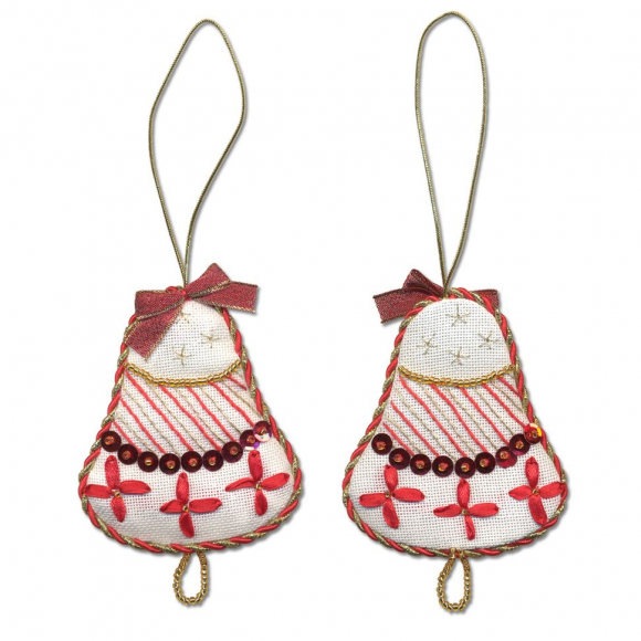 Набор для вышивания PANNA арт. IG-1271 Новогодняя игрушка. Колокольчик 7х8 см