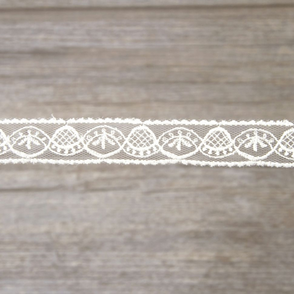 177937_Вышивка на тюле, 19 мм, цвет белый