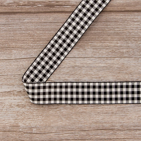 Лента с рисунком клетка SAFISA, 25 мм, 25 м, цвет 01, черный