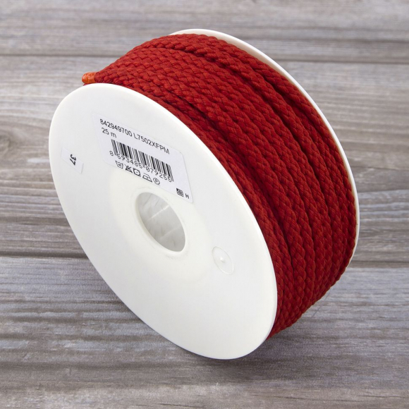 Шнур PEGA полиэстровый, цвет красный, 6,0 мм