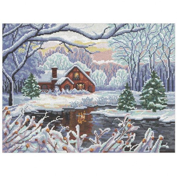 Набор для вышивания мулине НИТЕКС арт.0264 Зимний день 30х40 см