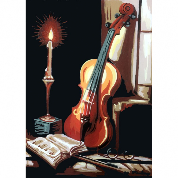 Канва жесткая с рисунком "Ночное вдохновение"