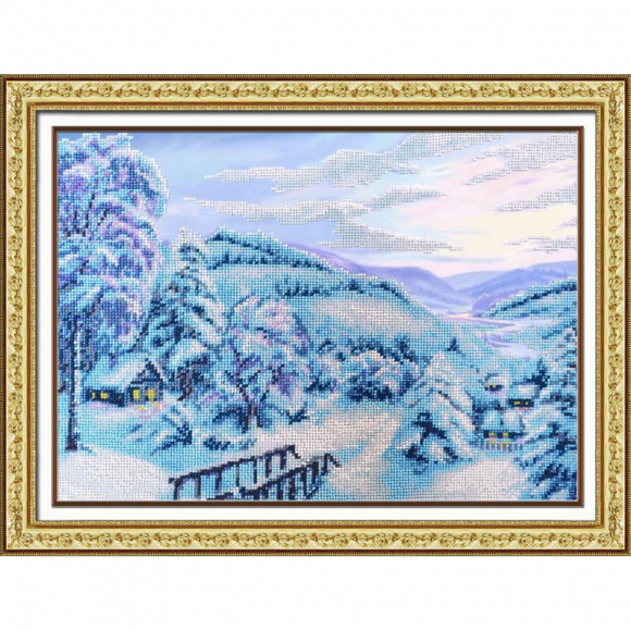 Набор для вышивания бисером ПАУТИНКА арт.Б-1402 Зимняя сказка 28х38 см