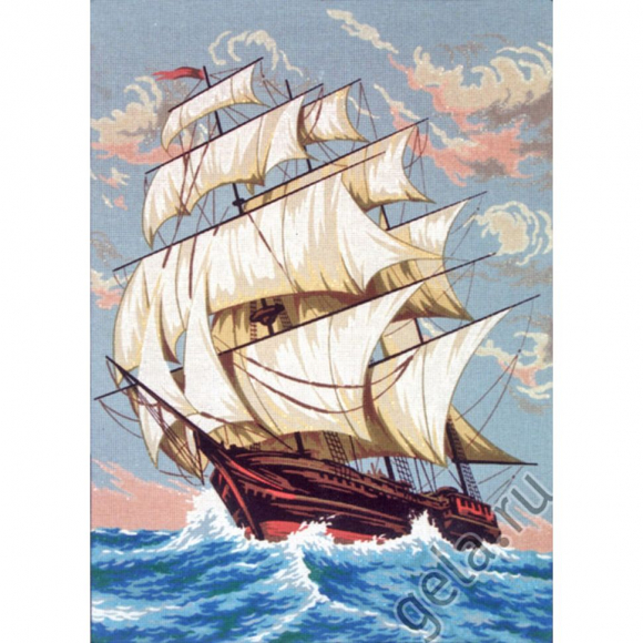 5007_Канва жесткая с рисунком "Фрегат" 5007_Канва жесткая с рисунком "Фрегат"