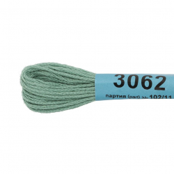 Нитки для вышивания Gamma мулине (0820-3070) 100% хлопок 24 x 8 м цв.3062 зеленый