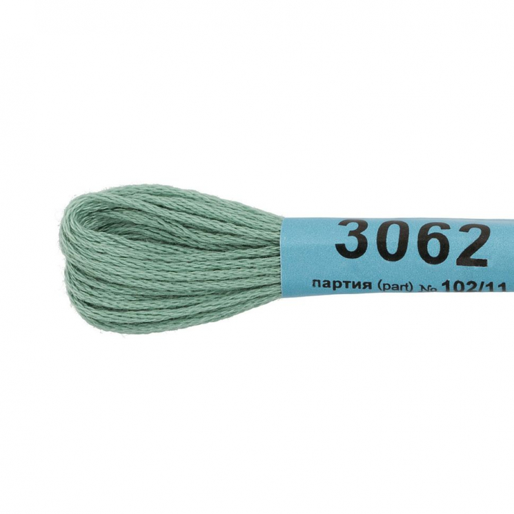 Нитки для вышивания Gamma мулине (0820-3070) 100% хлопок 24 x 8 м цв.3062 зеленый