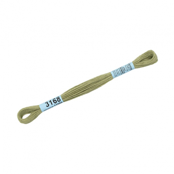 Нитки для вышивания Gamma мулине (3071-3172) 100% хлопок 24 x 8 м цв.3168 бл.зеленый