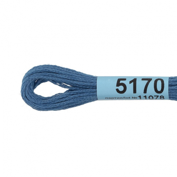 Нитки для вышивания Gamma мулине (3173-6115) 100% хлопок 24 x 8 м цв.5170 сине-серый