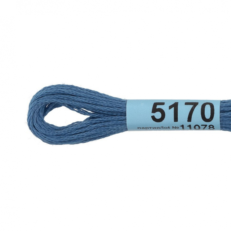 Нитки для вышивания Gamma мулине (3173-6115) 100% хлопок 24 x 8 м цв.5170 сине-серый