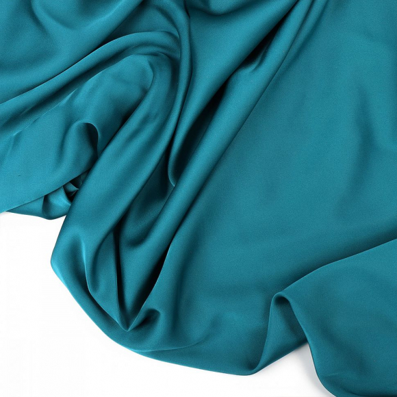 Ткань шелк Армани 90г/м? 97% ПЭ 3% Спандекс шир.150см арт.АШ2174.02 цв.С02 морская волна зеленая уп.5м