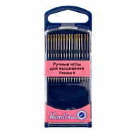 68909_Иглы для вышивания с острым кончиком в пластиковом контейнере №8, 16 шт