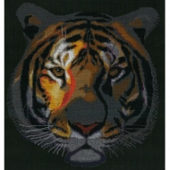 Набор для вышивания мулине НИТЕКС арт.0250 Тигр в ночи 35х37 см