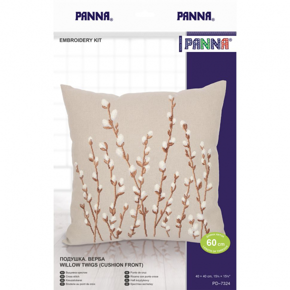 Набор для вышивания PANNA арт. PD-7324 Подушка. Верба 40x40 см