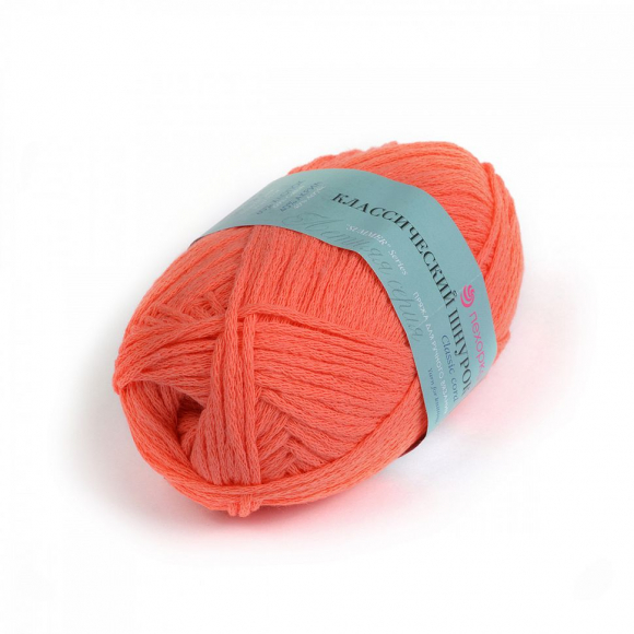 Пряжа для вязания ПЕХ Классический шнурок (60% хлопок, 40% акрил) 5х50г/135м цв.351 св.коралл Пряжа для вязания ПЕХ Классический шнурок (60% хлопок, 40% акрил) 5х50г/135м цв.351 св.коралл
