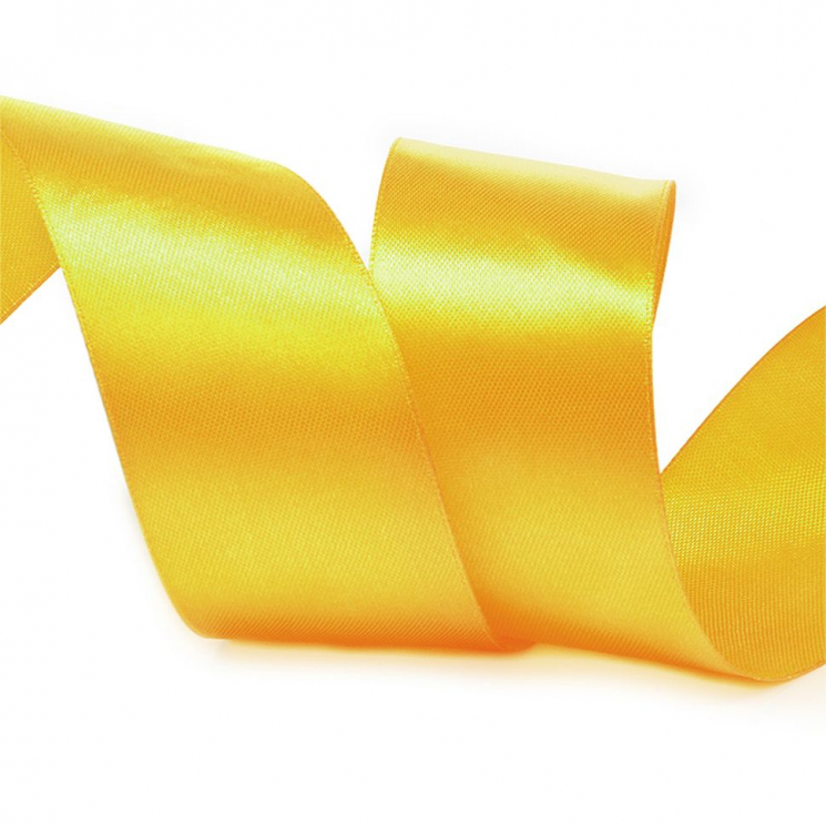 Лента атласная 38мм цв.3018 т.желтый IDEAL уп.27,4 м