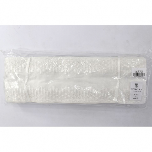 Шитье-вышивка на батисте, прошва, 100 мм, цвет белый