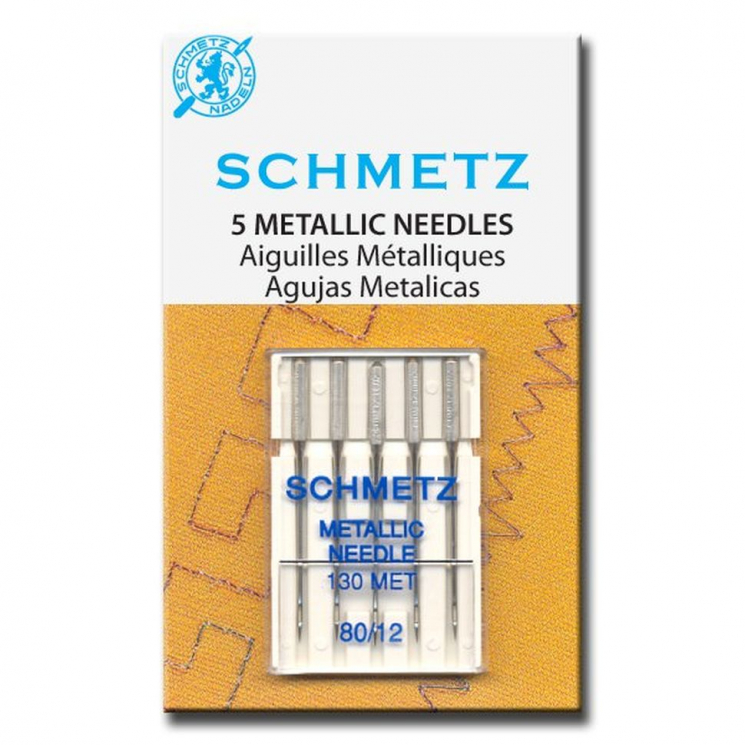 Иглы для бытовых швейных машин Schmetz для металлизированных нитей 130 MET NM 80, уп.5 игл
