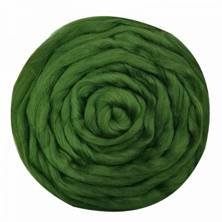 Шерсть для валяния ТРО Гребенная лента (100%полутонкая шерсть) 100г цв.1258 морские водоросли