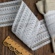 Тесьма вязаная 56мм 6268 цв.003 белый уп.25м