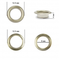 Люверсы сталь TBY.2089 №5 (? 8мм, h 4мм) цв. никель уп. 500шт