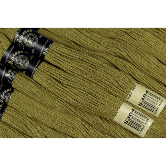 Нитки мулине цв.5304 хаки 12х10м С-Пб