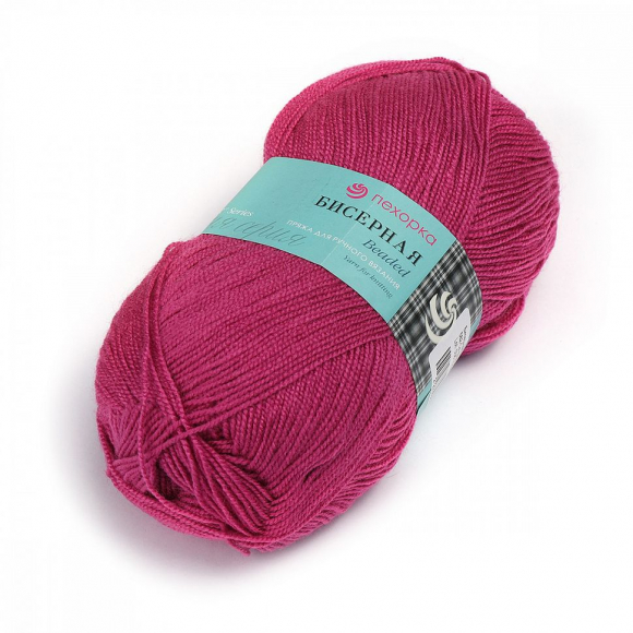 Пряжа для вязания ПЕХ Бисерная (100% акрил) 5х100г/450м цв.582 св.фуксия