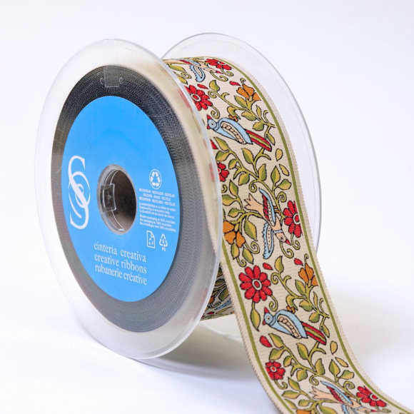 180008_Лента из тканого жаккарда SAFISA, 50 мм, 15 м, цвет 01 180008_Лента из тканого жаккарда SAFISA, 50 мм, 15 м, цвет 01