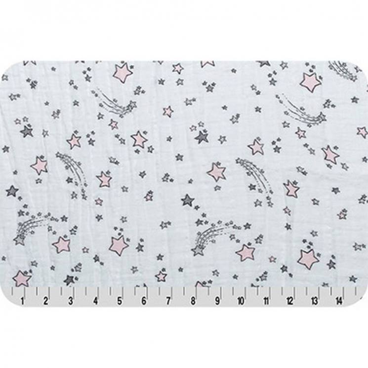 Ткань для пэчворка PEPPY Embrace (марлевка) 120 г/м? 100% хлопок цв.emshooting star blush уп.100х125 см