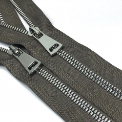 Молния трактор №5 Premium два замка 110см никель D034 серый кварц