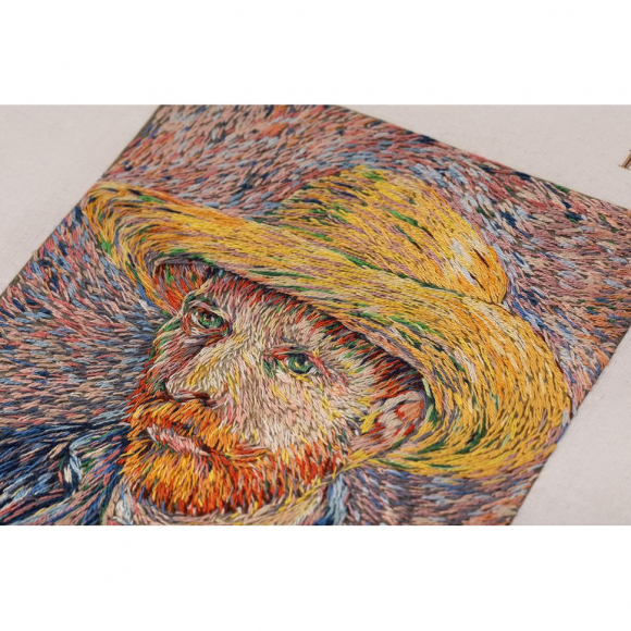 Набор для вышивания PANNA Живая картина арт. MET-JK-2259 Автопортрет в соломенной шляпе 12х14,5 см