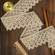 Кружево хлопковое KRUZHEVO 50мм арт.TR.1003 цв.27 молочный, уп.3м