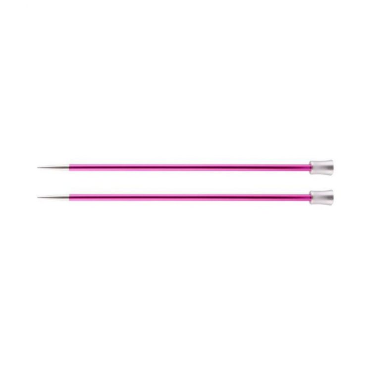 47301 Knit Pro Спицы прямые для вязания Zing 5мм/35см, алюминий, рубиновый, 2шт