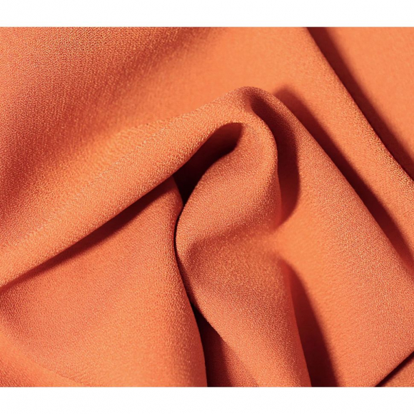 Ткань Креп 210 г кв.м 95% полиэстер, 5% спандекс шир.150 см арт.Р.11356.15 цв.15 терракотовый уп.25м
