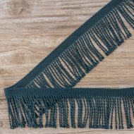 Бахрома витая, 60 мм, цвет изумрудно-зеленый темный