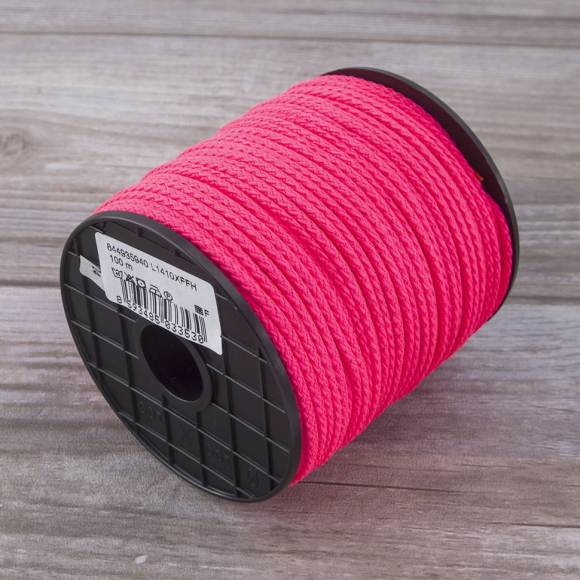 Шнур PEGA полиэстровый неоновый, цвет розовый, 4,0 мм