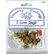 14890_Набор декоративных элементов Favorite Findings "Я люблю собак"