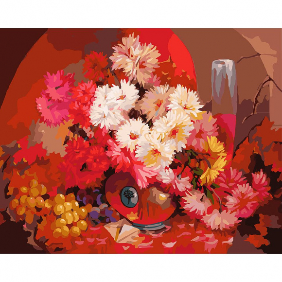 Картины по номерам Белоснежка арт.БЛ.087-AB Бархатный букет 40х50 см