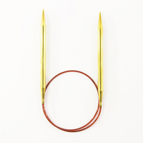 158261_Спицы круговые позолоченные с удлиненным кончиком, №7, 60 см