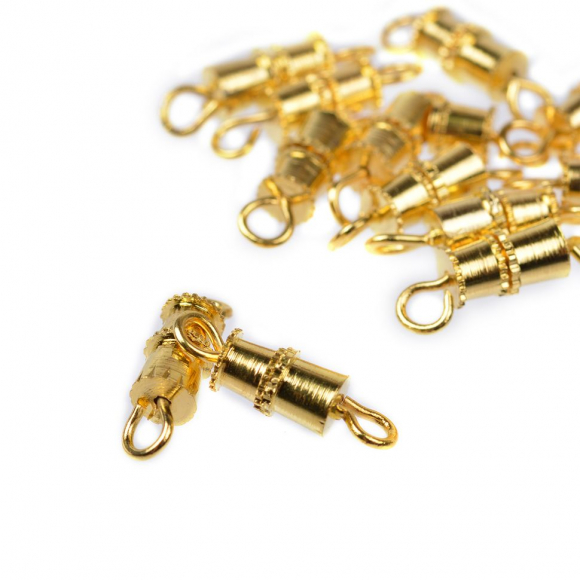 Замок винтовой MAGIC 4 HOBBY для бус  арт.MH.11193-1 цв.золото 12х4мм уп.50шт