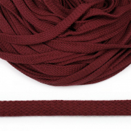 Шнур плоский х/б 15мм турецкое плетение TW цв.014 бордовый уп.50м