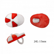 Пуговицы пластик Кепка TBY.P-2124 цв.03 красный 24L-15мм, на ножке, 50 шт