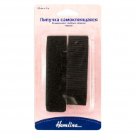 90951_Липучка самоклеющаяся черная, 25 мм х 1м