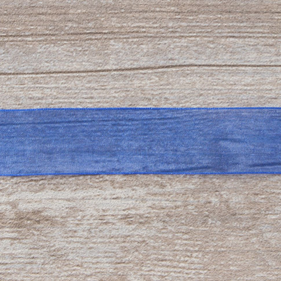 Лента органза SAFISA мини-рулон, 25 мм, 2,5 м, цвет 13, васильковый