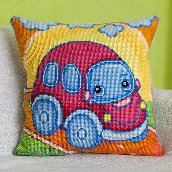 Набор для вышивания PANNA арт. PD-1738 Подушка Машинка 42х42 см