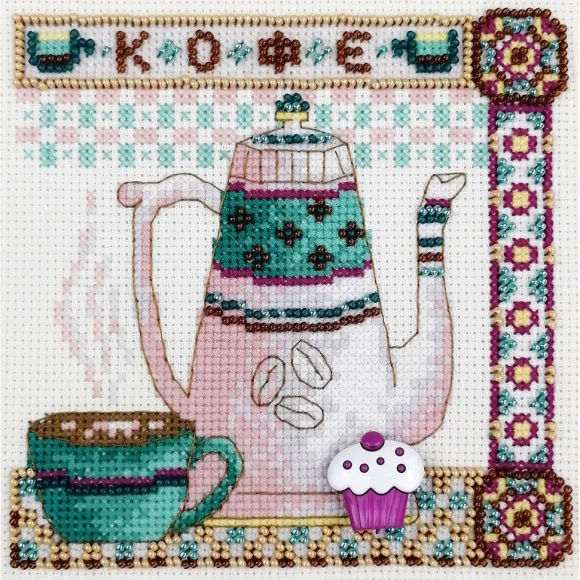 Набор для вышивания МАРЬЯ ИСКУСНИЦА арт.13.003.25 Кофейник 13х13 см Набор для вышивания МАРЬЯ ИСКУСНИЦА арт.13.003.25 Кофейник 13х13 см
