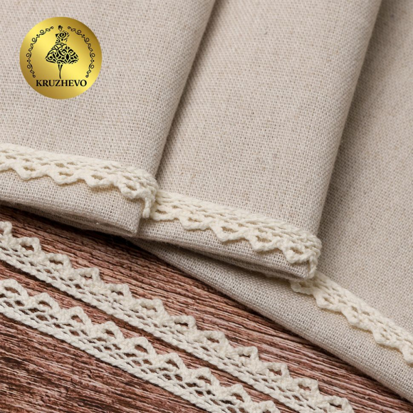 Тесьма вязаная KRUZHEVO 10мм TBY-5036.28 цв.28 молочный уп.10м